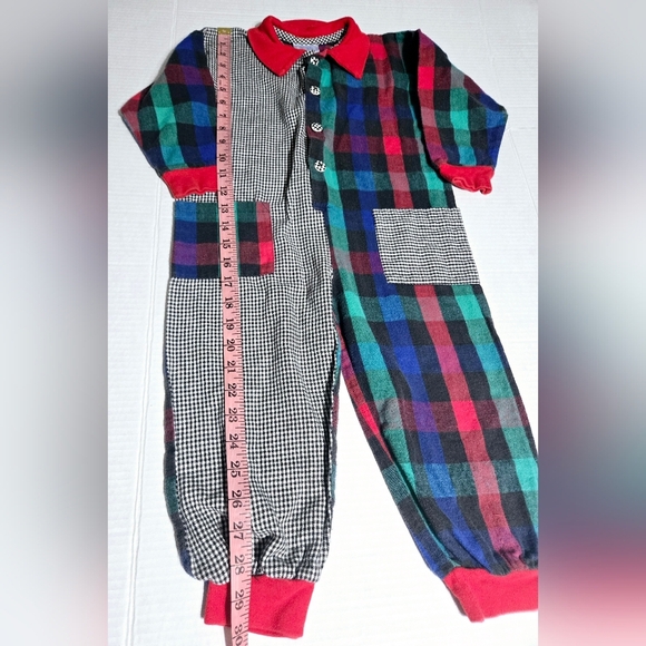 Rare find Vintage Beautiful Bambino 100% Cotton mixed pattern jumpsuit 3T - Picture 7 of 7
